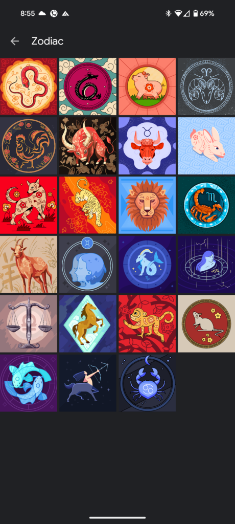 google contacts app zodiac signs